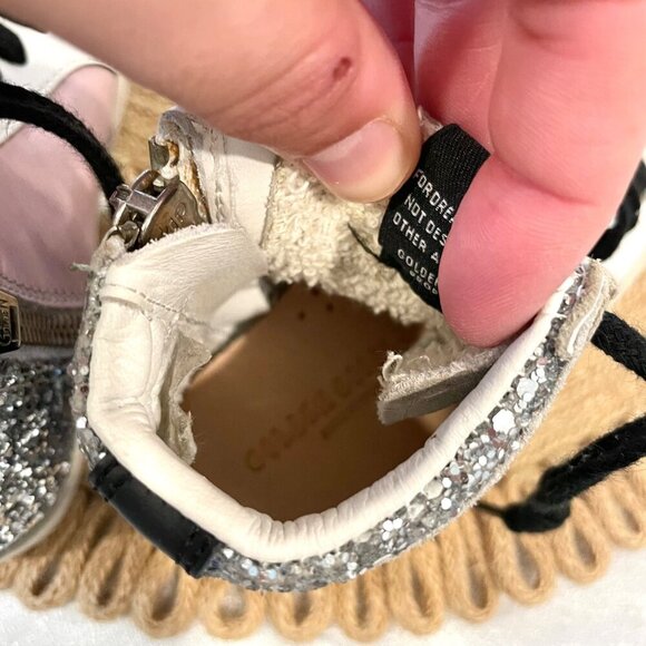Golden Goose Slide Laminated Leather & Glitter High-Top Sneakers EU 23/ US 7 - Picture 8 of 11